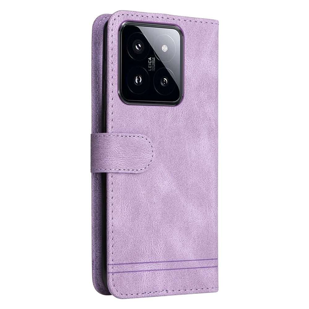 For Xiaomi 14 Pro Skin Feel Life Tree Metal Button Leather Phone Case(Purple)