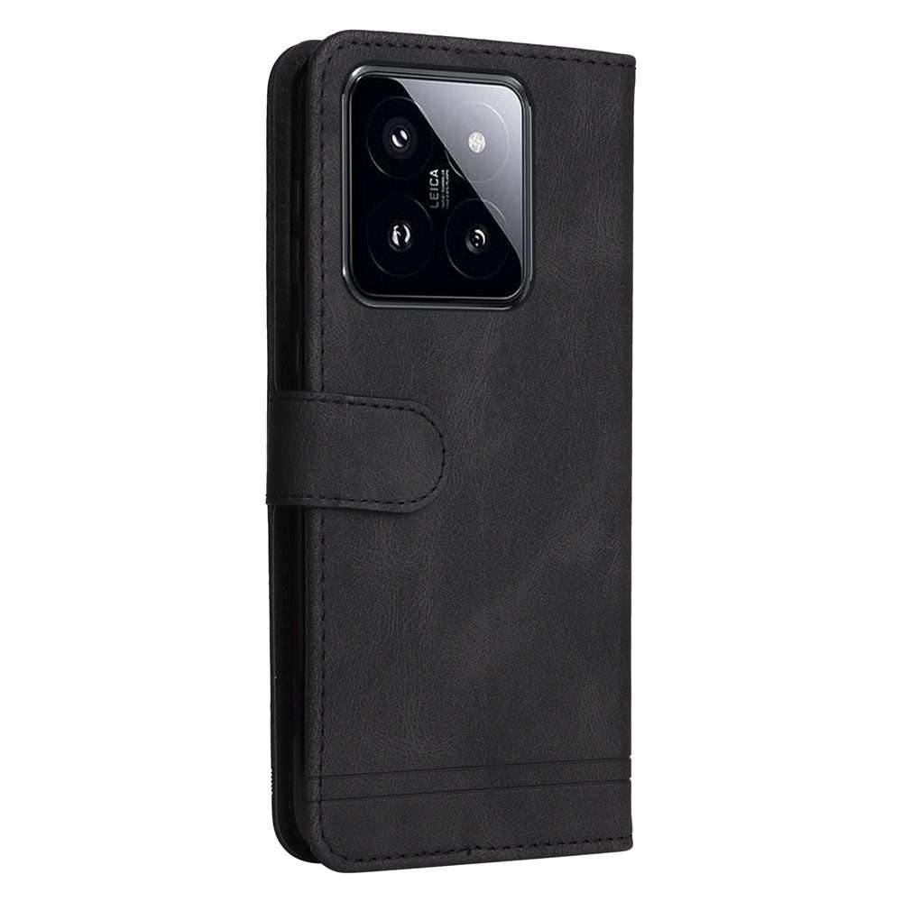 For Xiaomi 14 Pro Skin Feel Life Tree Metal Button Leather Phone Case(Black)