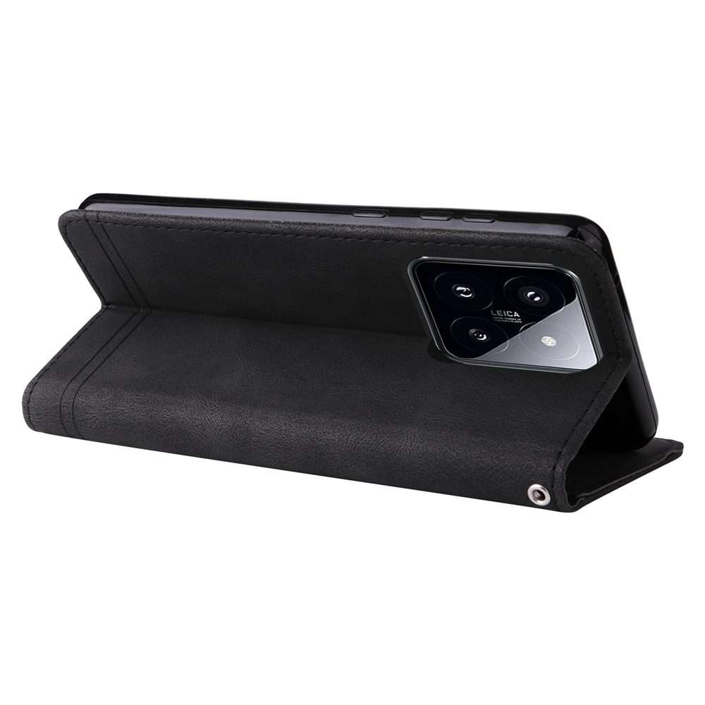 For Xiaomi 14 Pro Skin Feel Life Tree Metal Button Leather Phone Case(Black)