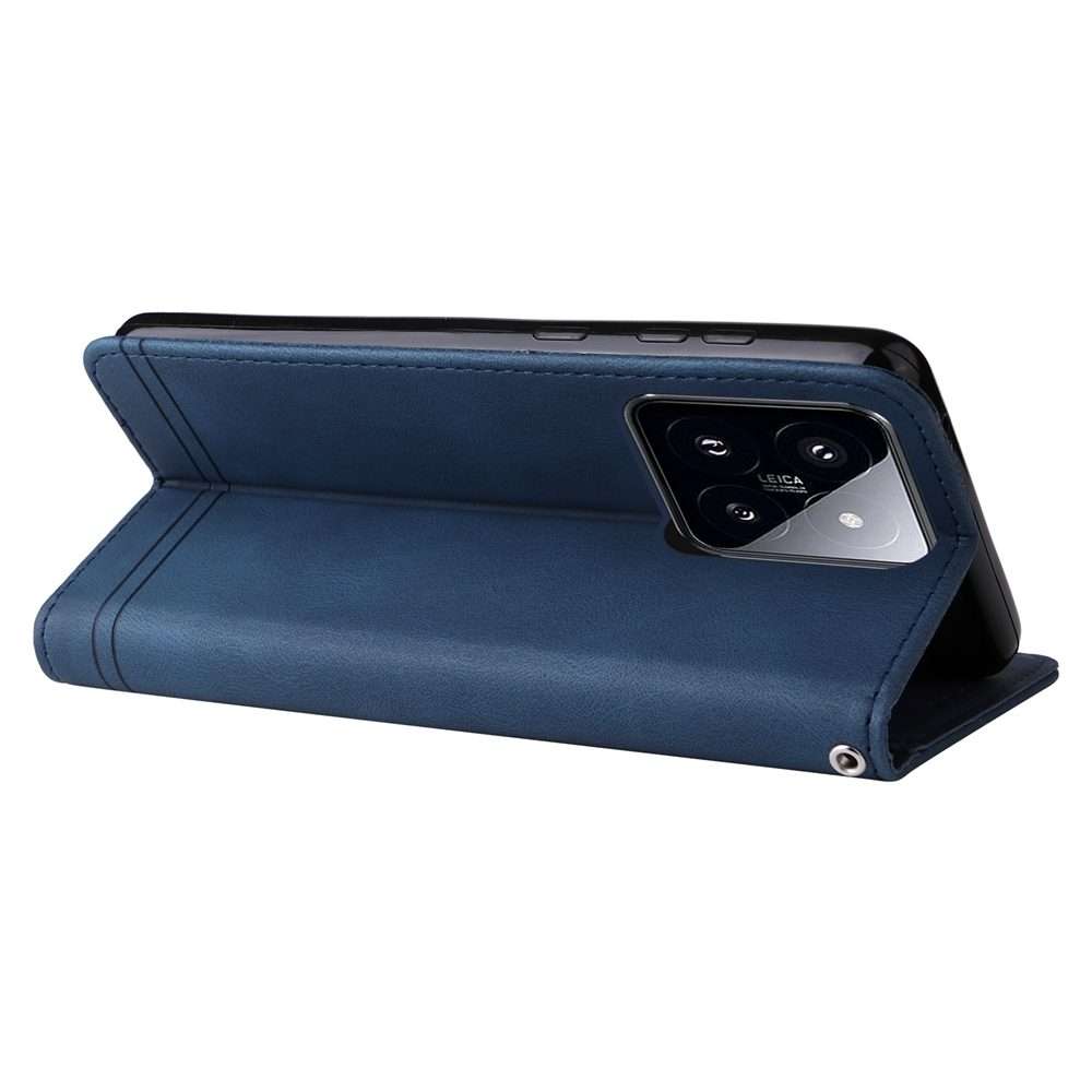 For Xiaomi 14 Pro Skin Feel Life Tree Metal Button Leather Phone Case(Blue)