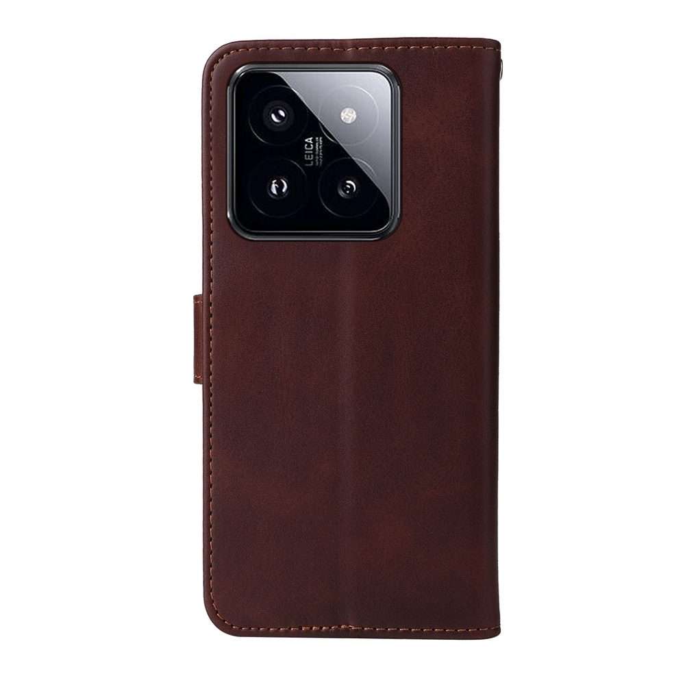 For Xiaomi 14 Pro Classic Calf Texture Flip Leather Phone Case(Brown)