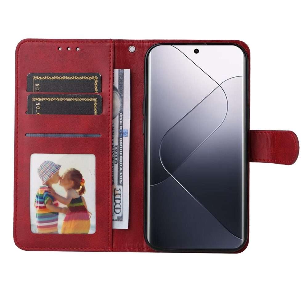 For Xiaomi 14 Pro Classic Calf Texture Flip Leather Phone Case(Red)
