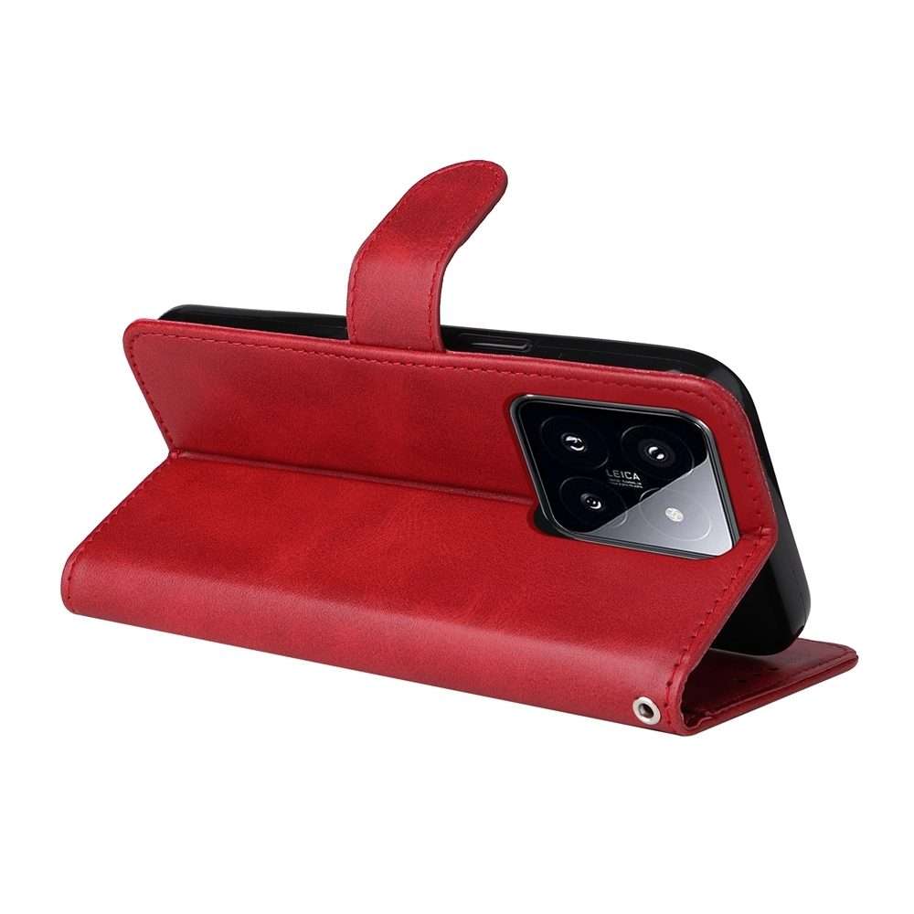 For Xiaomi 14 Pro Classic Calf Texture Flip Leather Phone Case(Red)