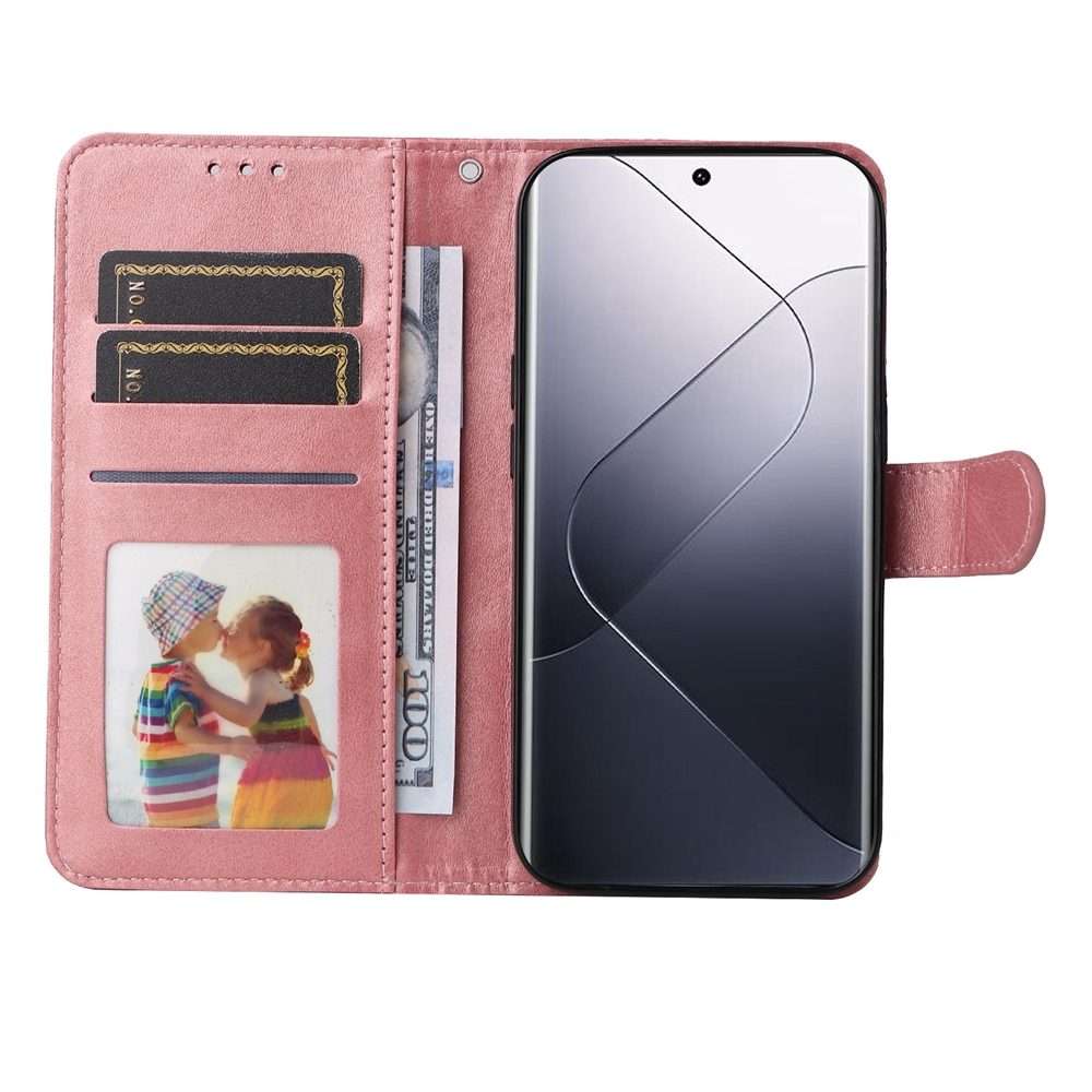 For Xiaomi 14 Pro Classic Calf Texture Flip Leather Phone Case(Rose Gold)