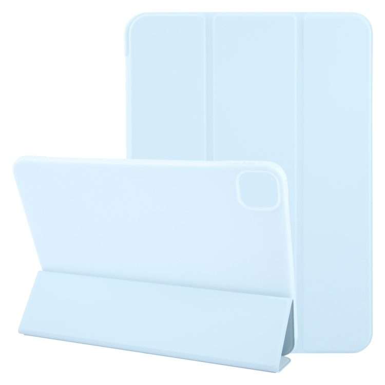For iPad Pro 11 2025 / 2024 GEBEI 3-folding Holder Shockproof Flip Leather Tablet Case(Sky Blue)