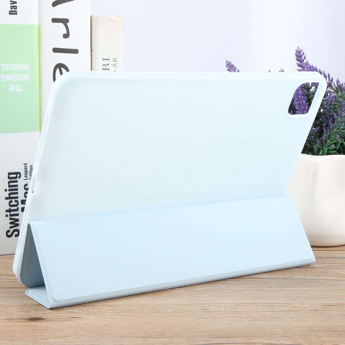For iPad Pro 11 2025 / 2024 GEBEI 3-folding Holder Shockproof Flip Leather Tablet Case(Sky Blue)