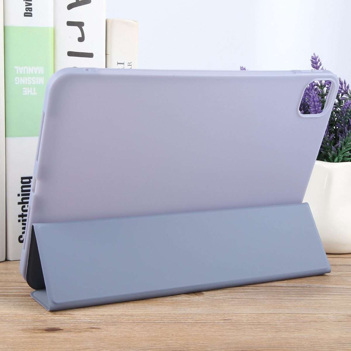 For iPad Pro 13 2025 / 2024 GEBEI 3-folding Holder Shockproof Flip Leather Tabl ... (Light Purple)