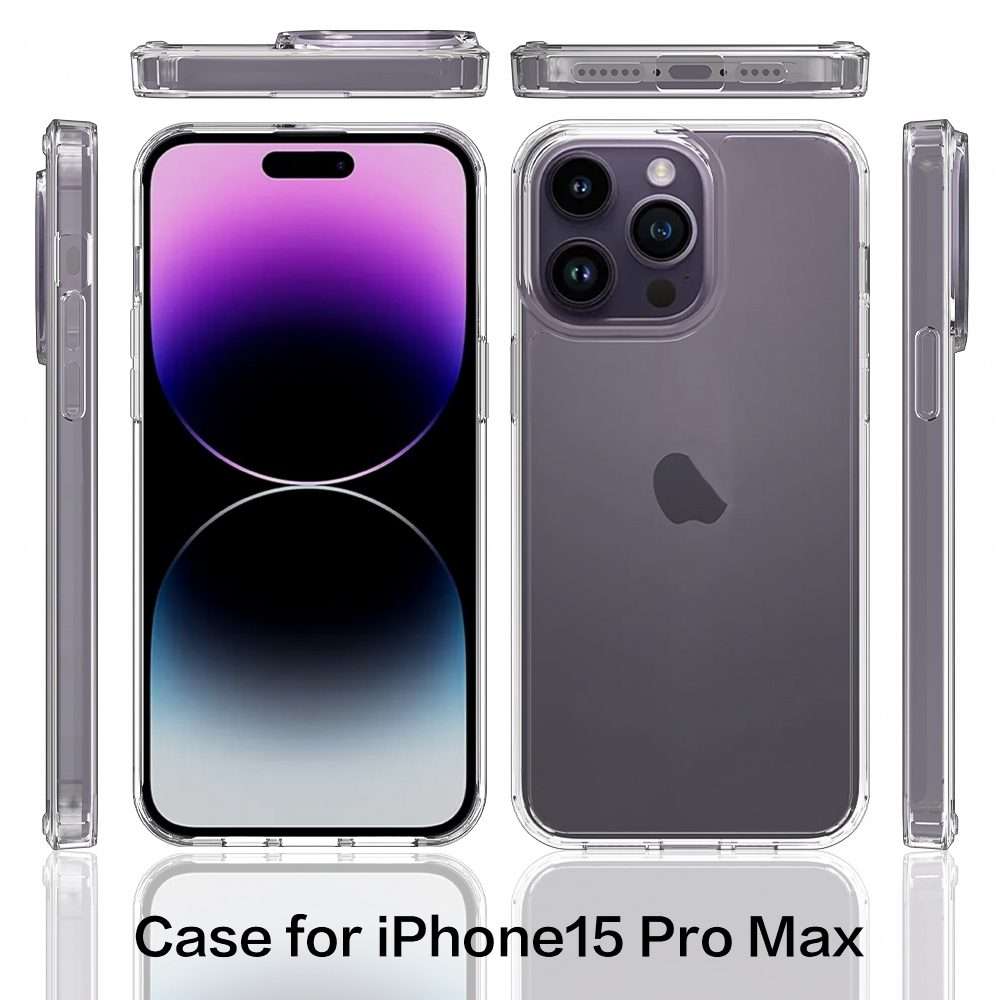 For iPhone 15 Pro Max Scratchproof Acrylic TPU Phone Case(Transparent)