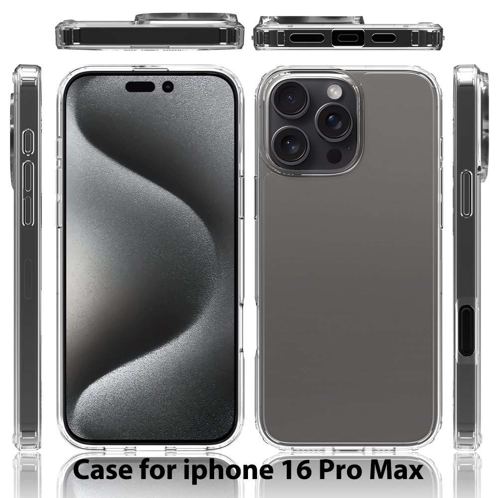 For iPhone 16 Pro Max Scratchproof Acrylic TPU Phone Case(Transparent)