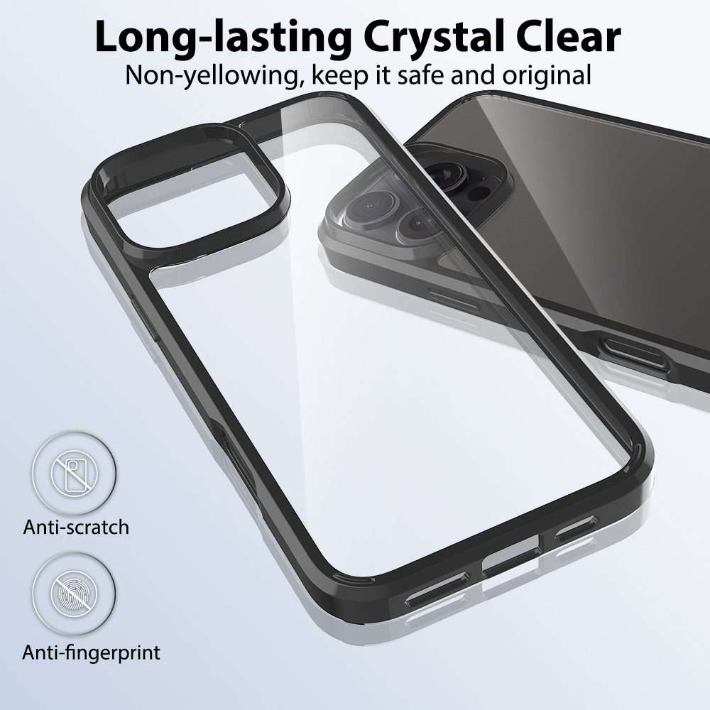 For iPhone 16 Pro Max Scratchproof Acrylic TPU Phone Case(Black)