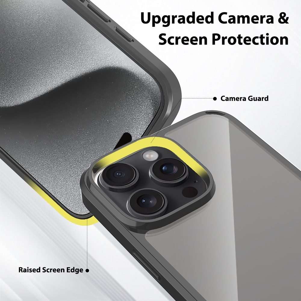 For iPhone 16 Pro Max Scratchproof Acrylic TPU Phone Case(Black)