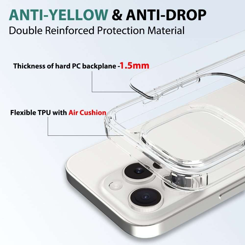 For iPhone 16 Pro Scratchproof Acrylic TPU Phone Case(Transparent)