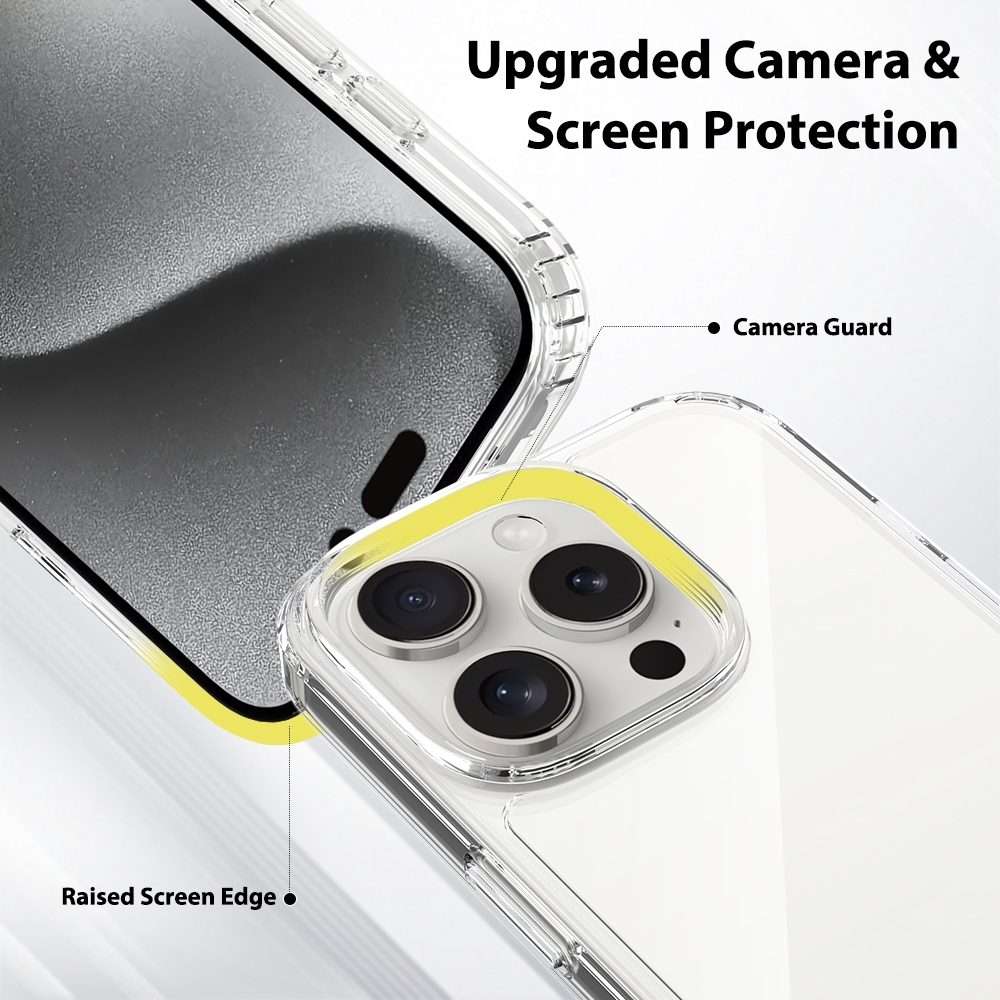 For iPhone 16 Pro Scratchproof Acrylic TPU Phone Case(Transparent)