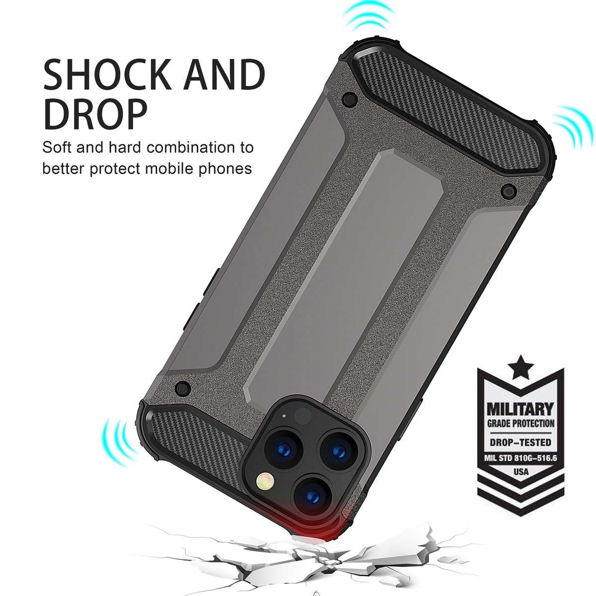 For iPhone 16 Pro Max Magic Armor TPU Phone Case(Black)