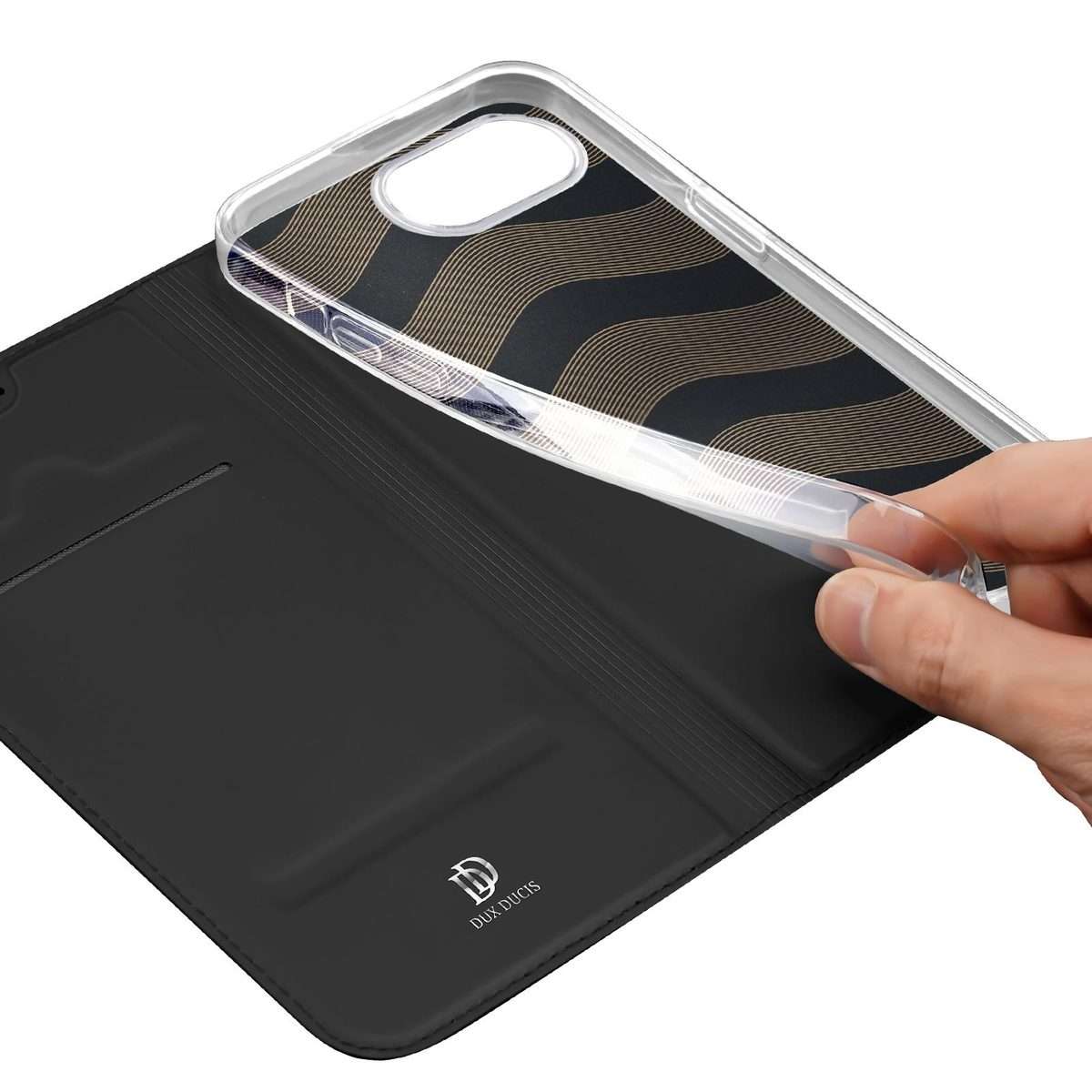 For iPhone 17e / 16e DUX DUCIS Skin Pro Series Flip Leather Phone Case(Black)