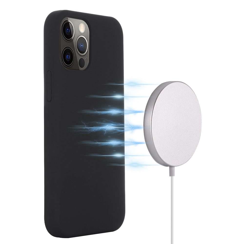 For iPhone 15 Pro Shockproof Silicone Magsafe Phone Case(Black)
