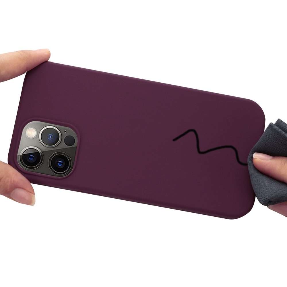 For iPhone 15 Pro Shockproof Silicone Magsafe Phone Case(Plum Color)