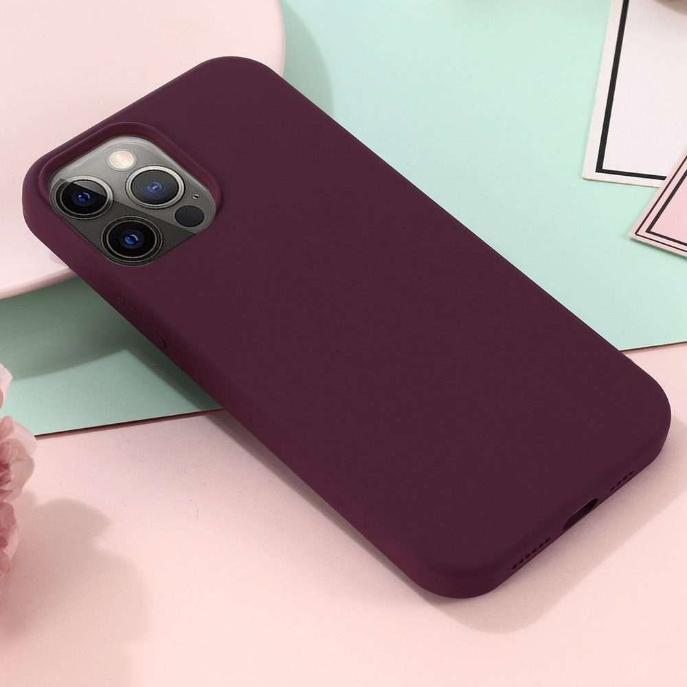 For iPhone 15 Pro Shockproof Silicone Magsafe Phone Case(Plum Color)