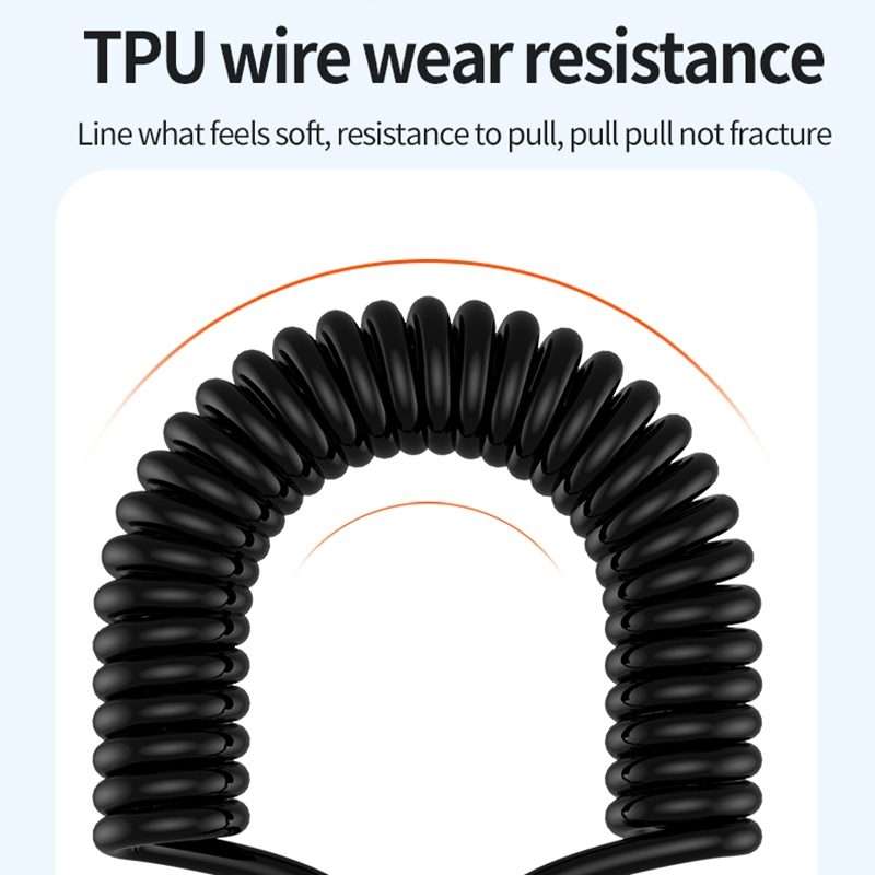 Type-C to Type-C Elbow Spring Charging Data Cable, Length: 1.5m(Black)