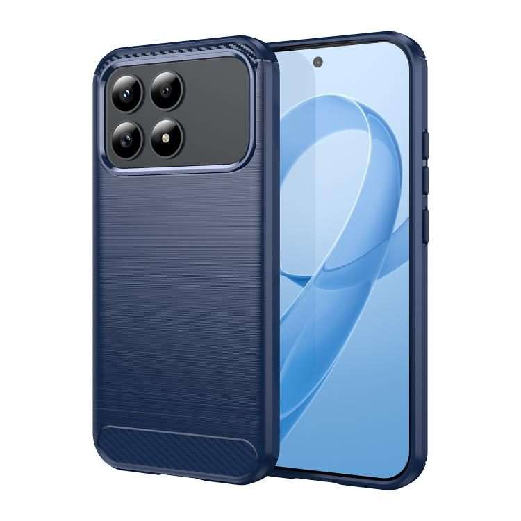 For Redmi K90 / Poco F8 Pro Carbon Fiber Brushed Texture TPU Phone Case(Blue)