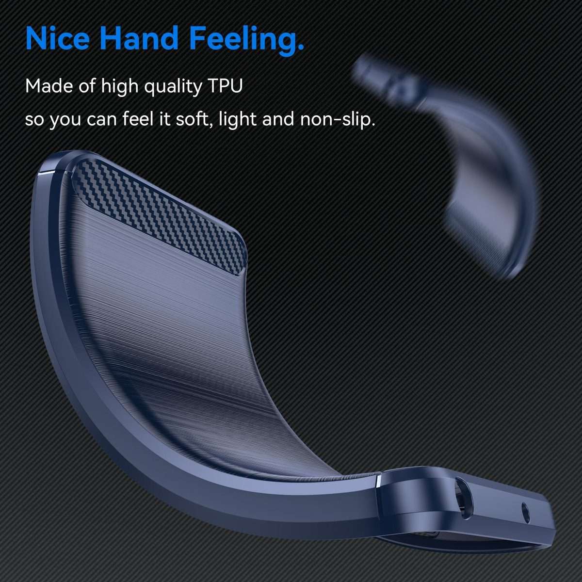 For Redmi K90 / Poco F8 Pro Carbon Fiber Brushed Texture TPU Phone Case(Blue)