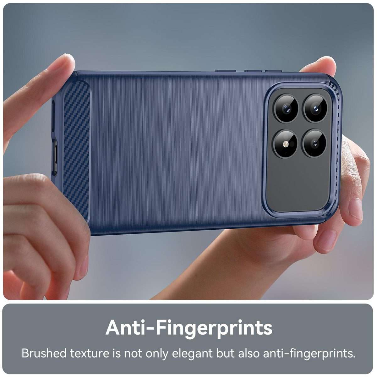 For Redmi K90 / Poco F8 Pro Carbon Fiber Brushed Texture TPU Phone Case(Blue)