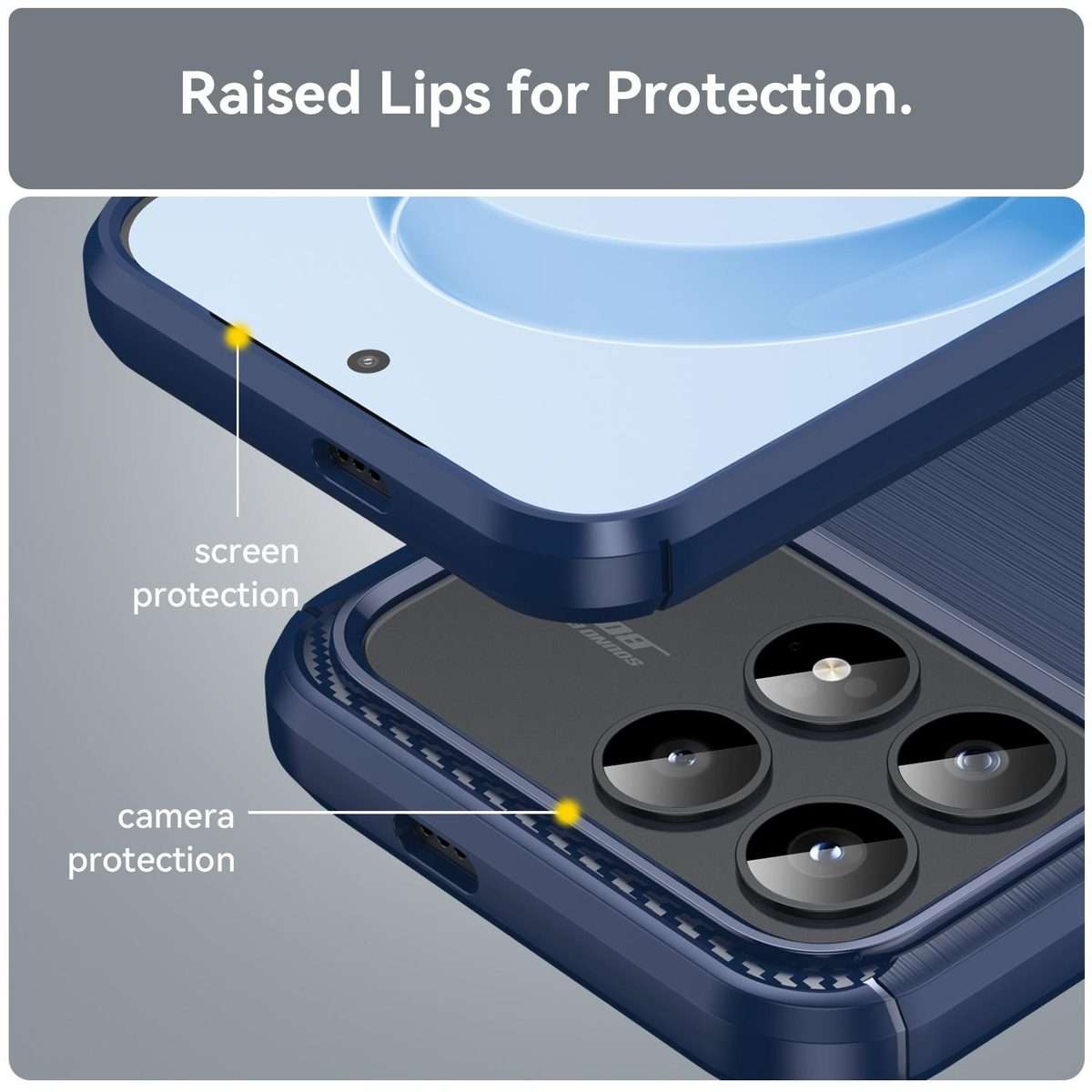 For Redmi K90 / Poco F8 Pro Carbon Fiber Brushed Texture TPU Phone Case(Blue)