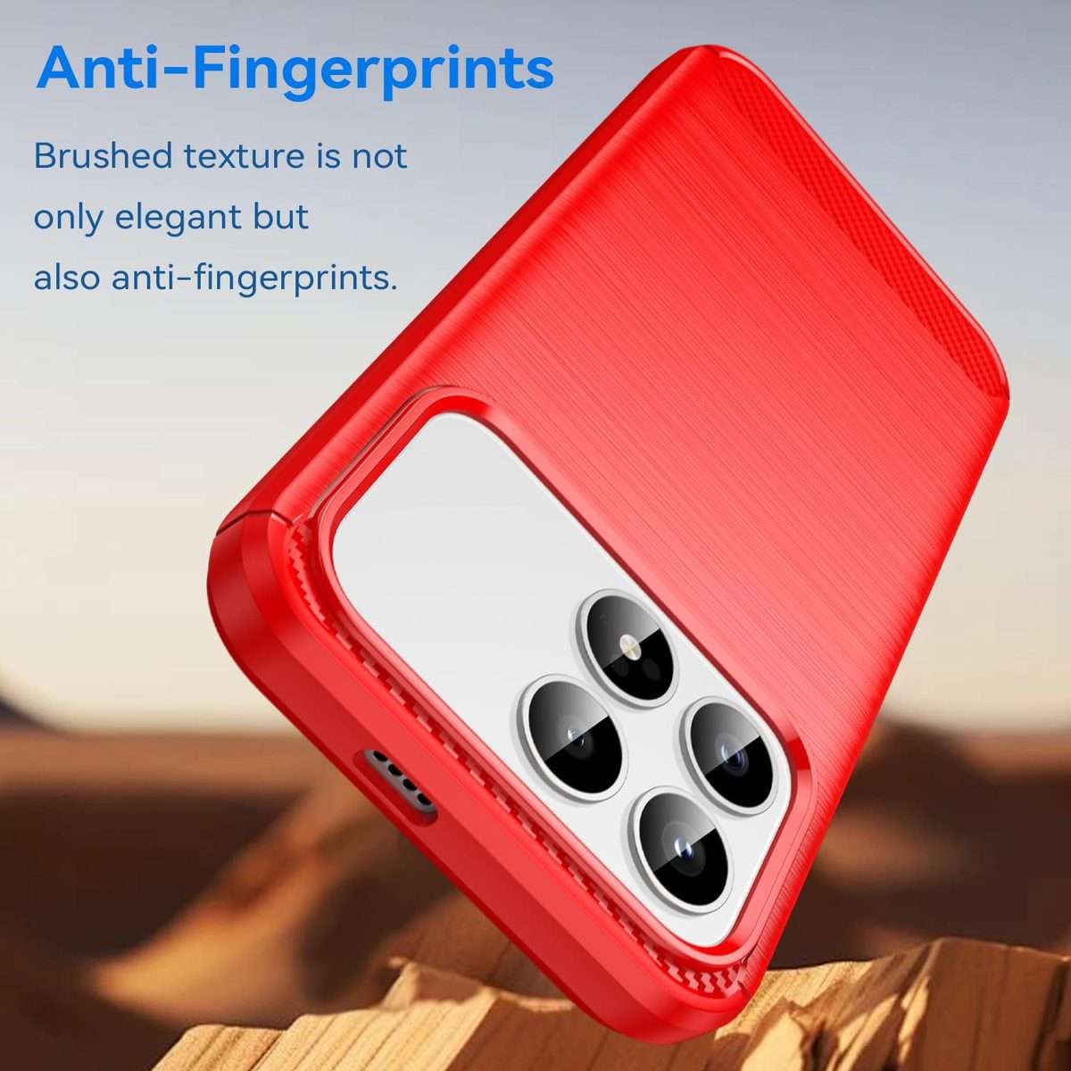 For Redmi K90 / Poco F8 Pro Carbon Fiber Brushed Texture TPU Phone Case(Red)