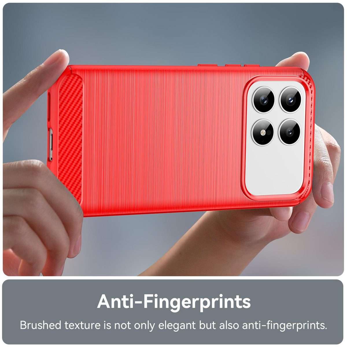 For Redmi K90 / Poco F8 Pro Carbon Fiber Brushed Texture TPU Phone Case(Red)