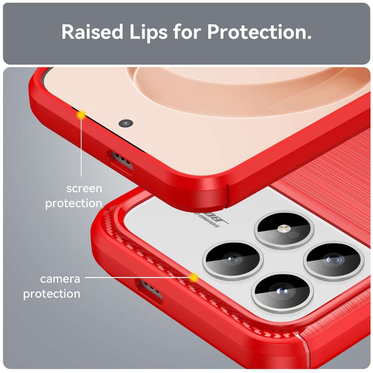 For Redmi K90 / Poco F8 Pro Carbon Fiber Brushed Texture TPU Phone Case(Red)