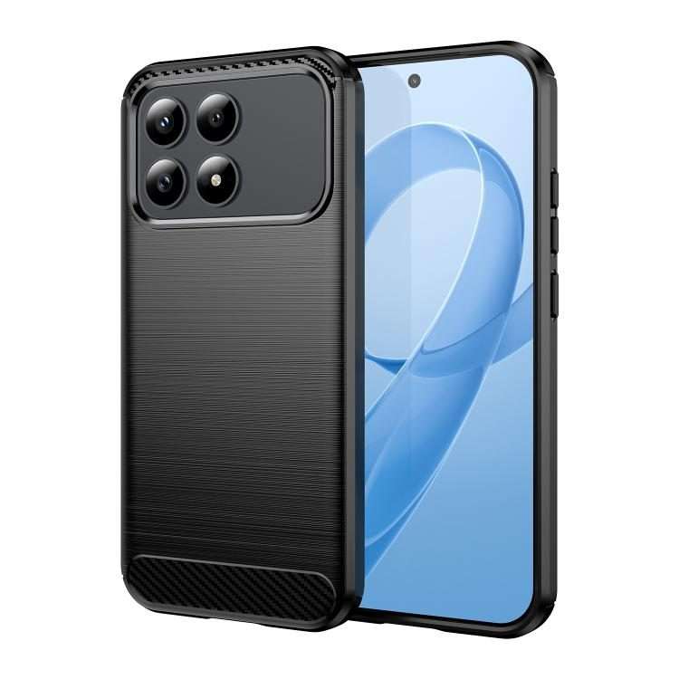 For Redmi K90 / Poco F8 Pro Carbon Fiber Brushed Texture TPU Phone Case(Black)
