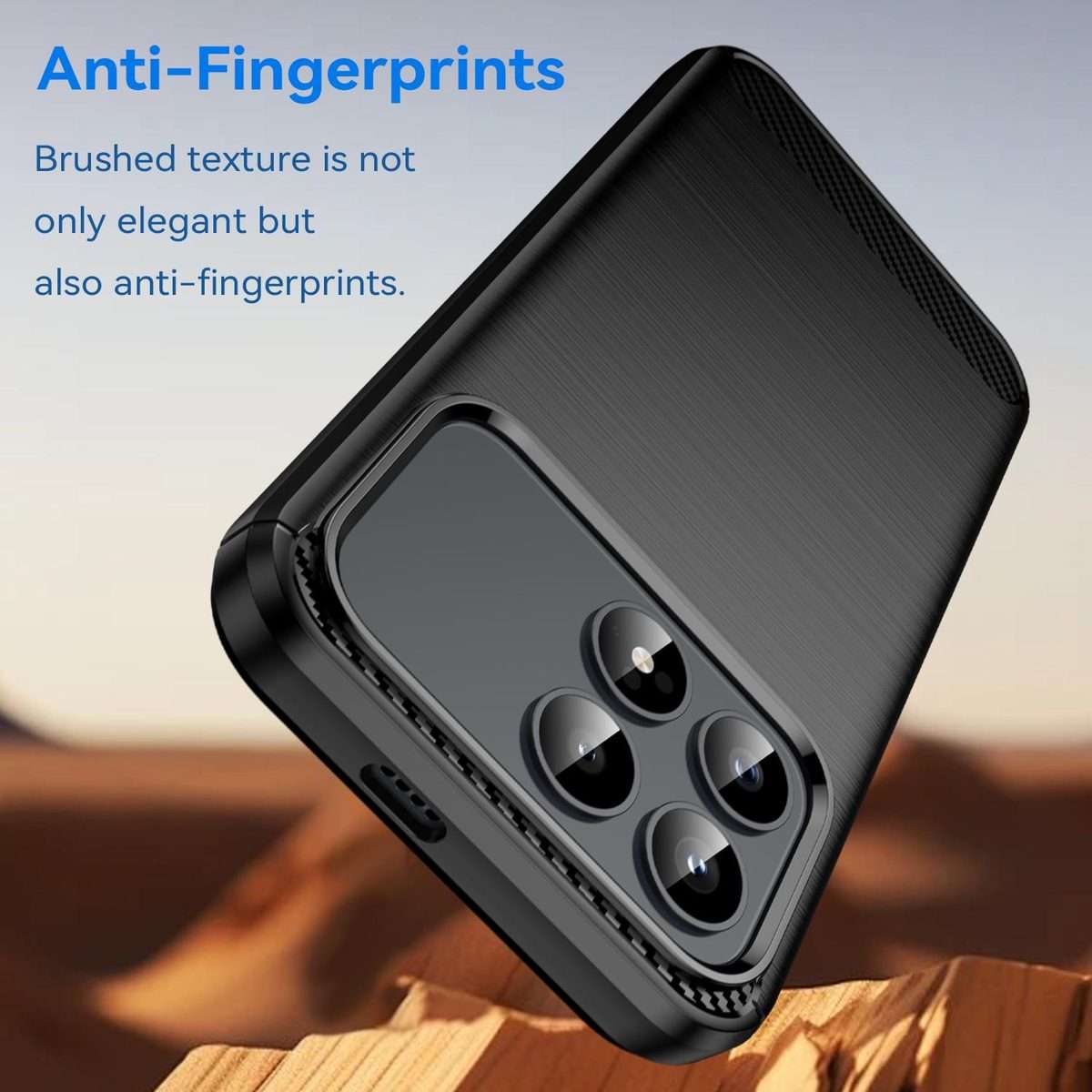 For Redmi K90 / Poco F8 Pro Carbon Fiber Brushed Texture TPU Phone Case(Black)