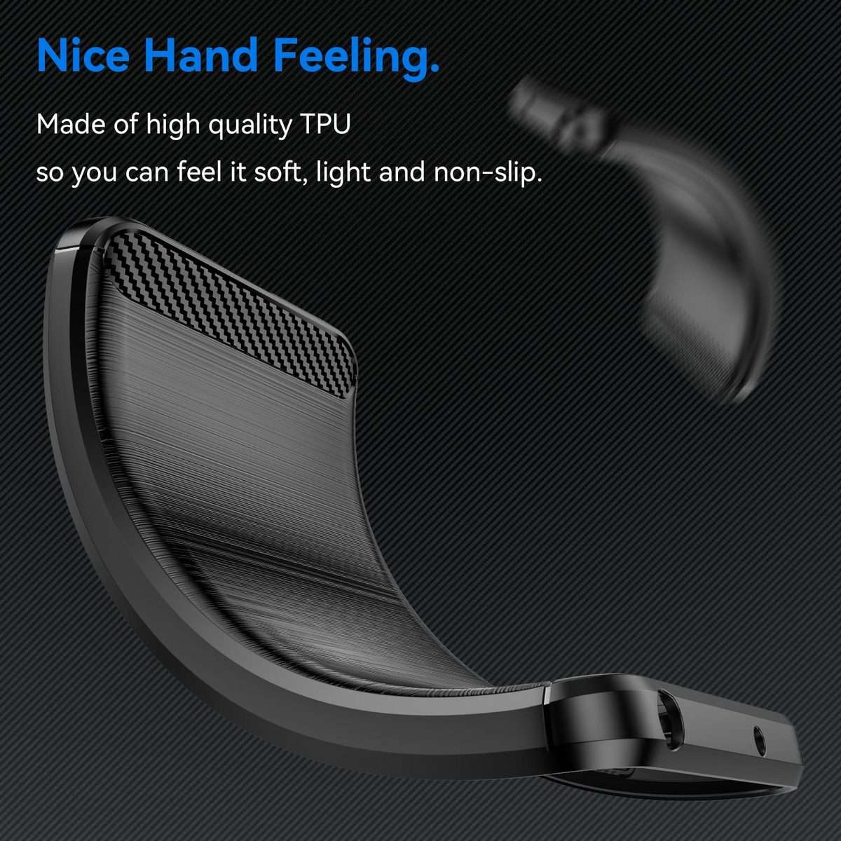For Redmi K90 / Poco F8 Pro Carbon Fiber Brushed Texture TPU Phone Case(Black)