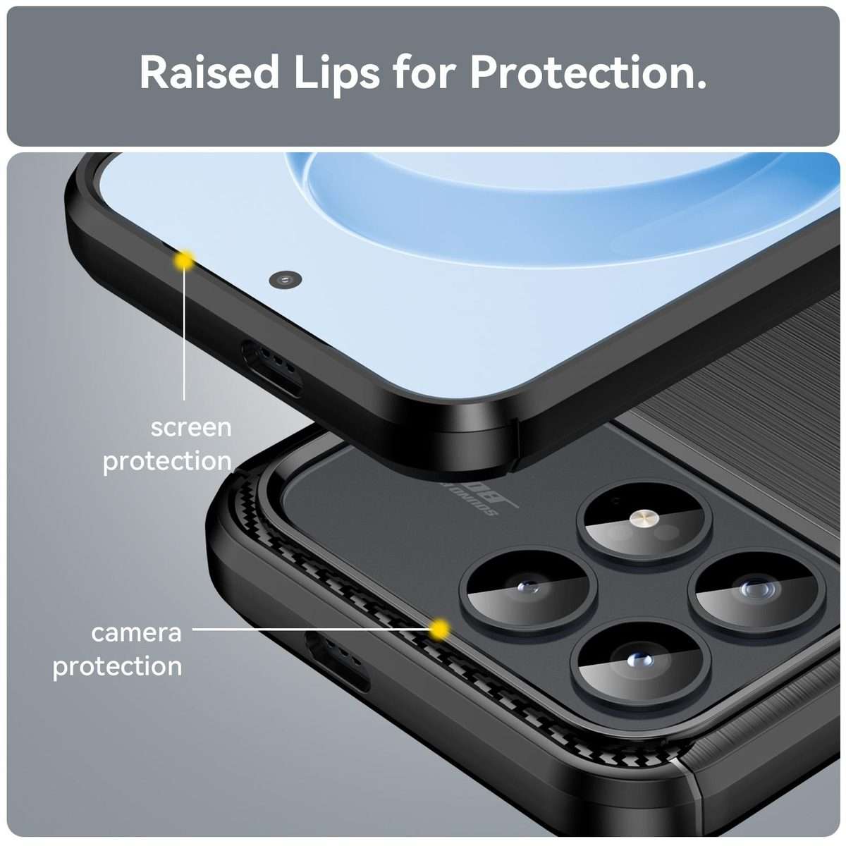 For Redmi K90 / Poco F8 Pro Carbon Fiber Brushed Texture TPU Phone Case(Black)