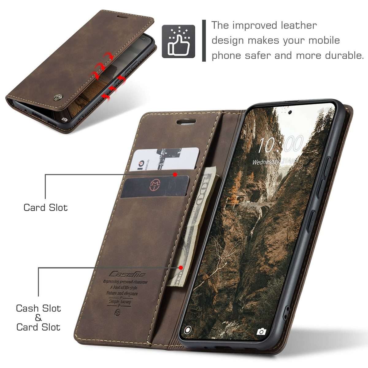 For Xiaomi 14 Pro CaseMe 013 Multifunctional Horizontal Flip Leather Phone Case(Coffee)