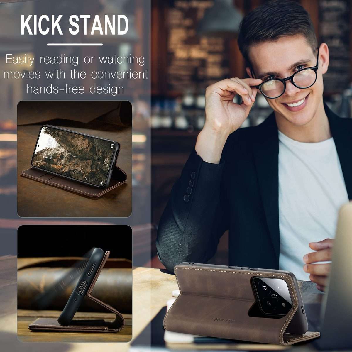 For Xiaomi 14 Pro CaseMe 013 Multifunctional Horizontal Flip Leather Phone Case(Coffee)