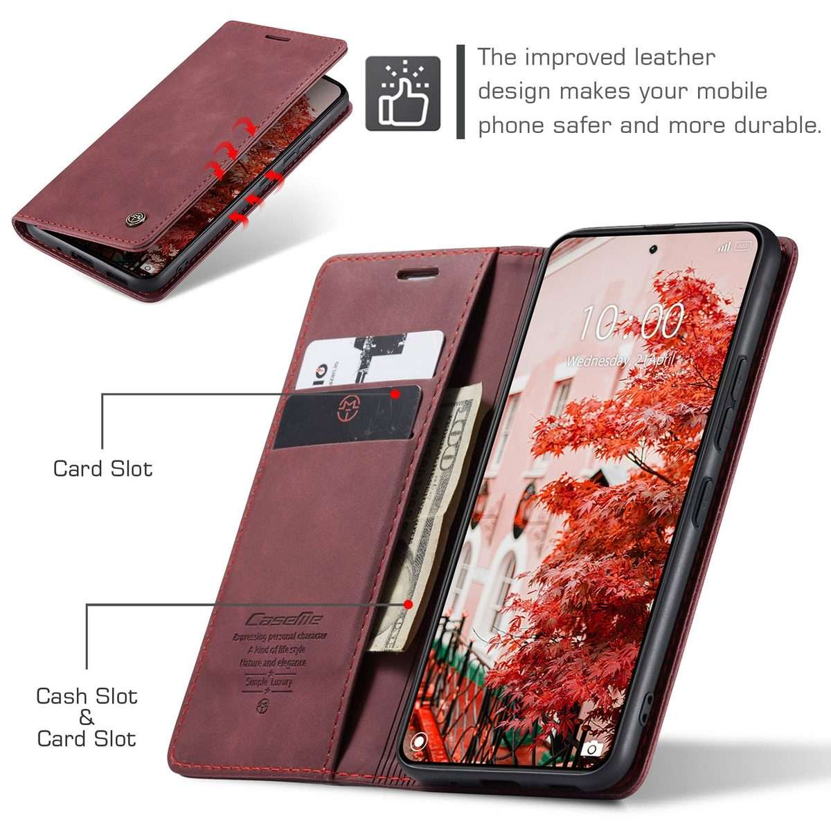 For Xiaomi 14 Pro CaseMe 013 Multifunctional Horizontal Flip Leather Phone Case(Wine Red)