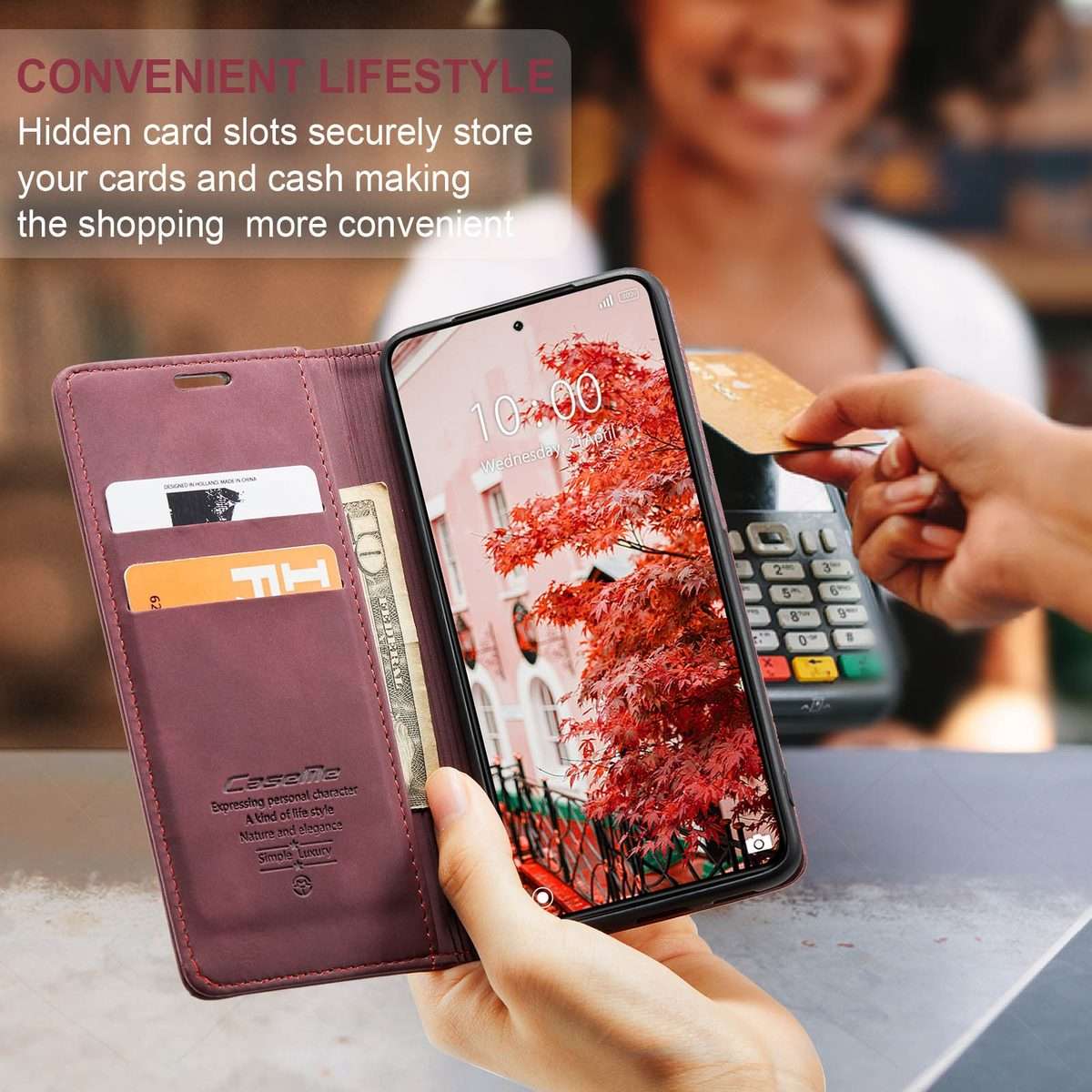 For Xiaomi 14 Pro CaseMe 013 Multifunctional Horizontal Flip Leather Phone Case(Wine Red)