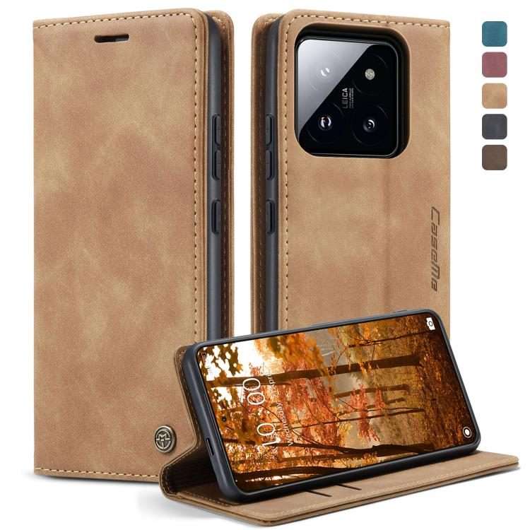 For Xiaomi 14 Pro CaseMe 013 Multifunctional Horizontal Flip Leather Phone Case(Brown)