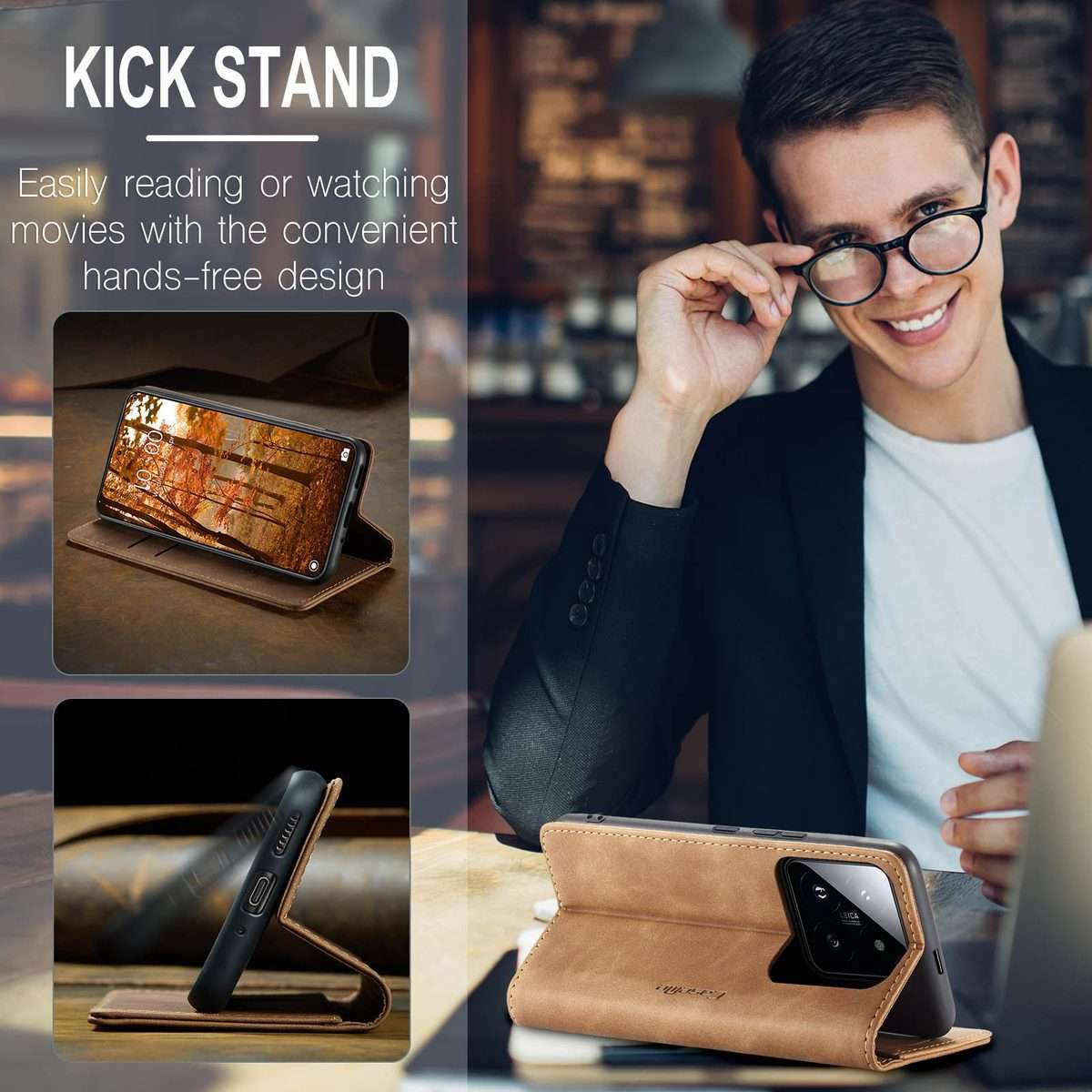 For Xiaomi 14 Pro CaseMe 013 Multifunctional Horizontal Flip Leather Phone Case(Brown)