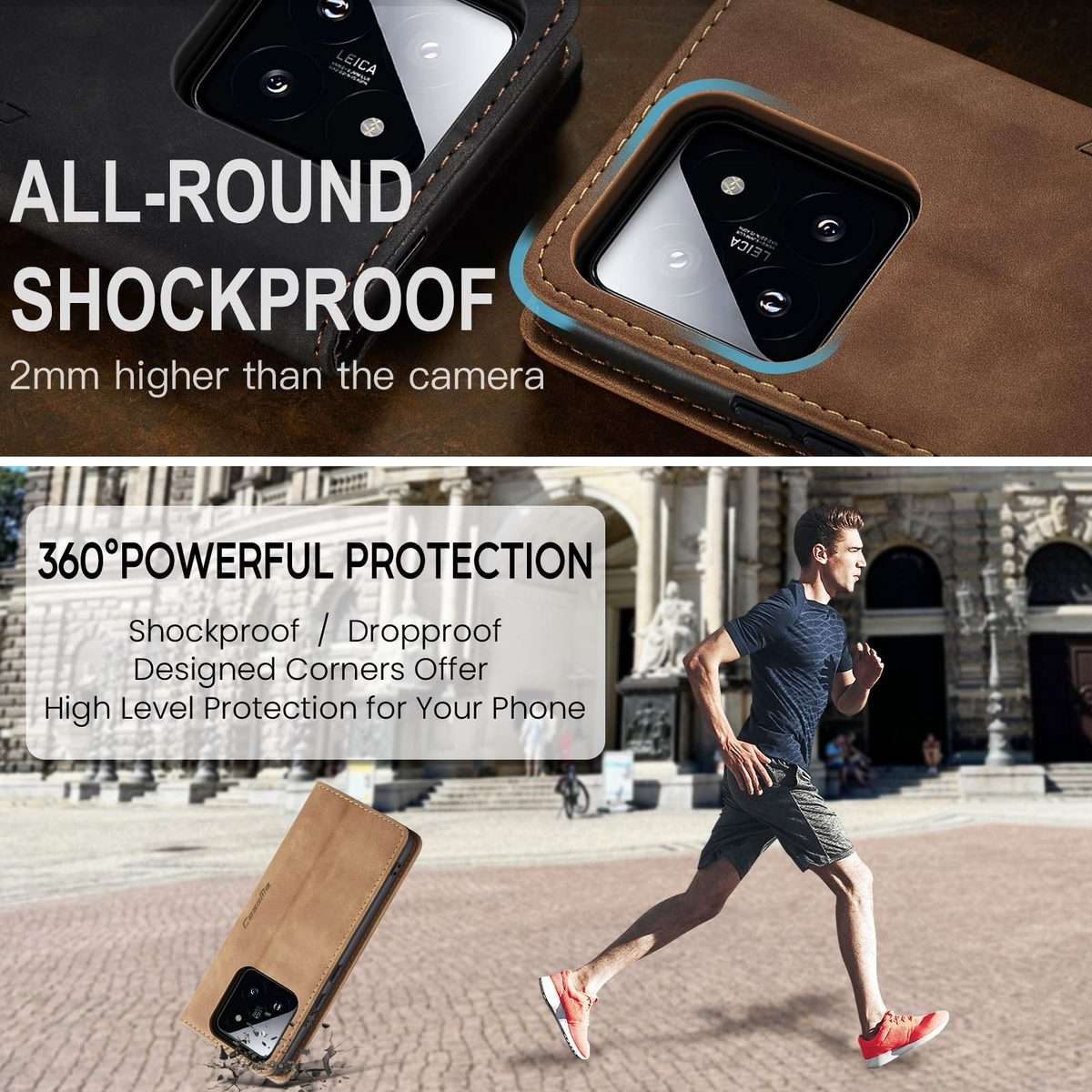 For Xiaomi 14 Pro CaseMe 013 Multifunctional Horizontal Flip Leather Phone Case(Brown)