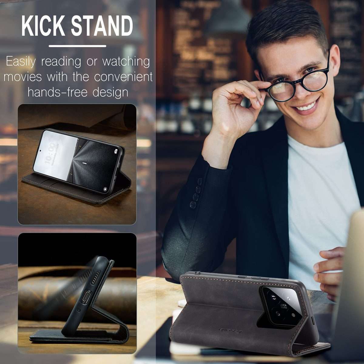 For Xiaomi 14 Pro CaseMe 013 Multifunctional Horizontal Flip Leather Phone Case(Black)