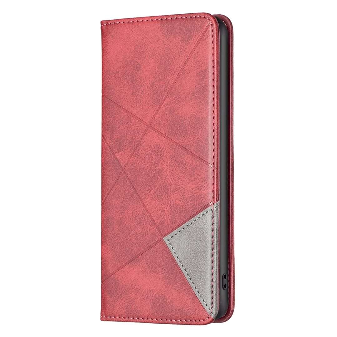 For iPhone 15 Pro Max Rhombus Texture Magnetic Leather Phone Case(Red)