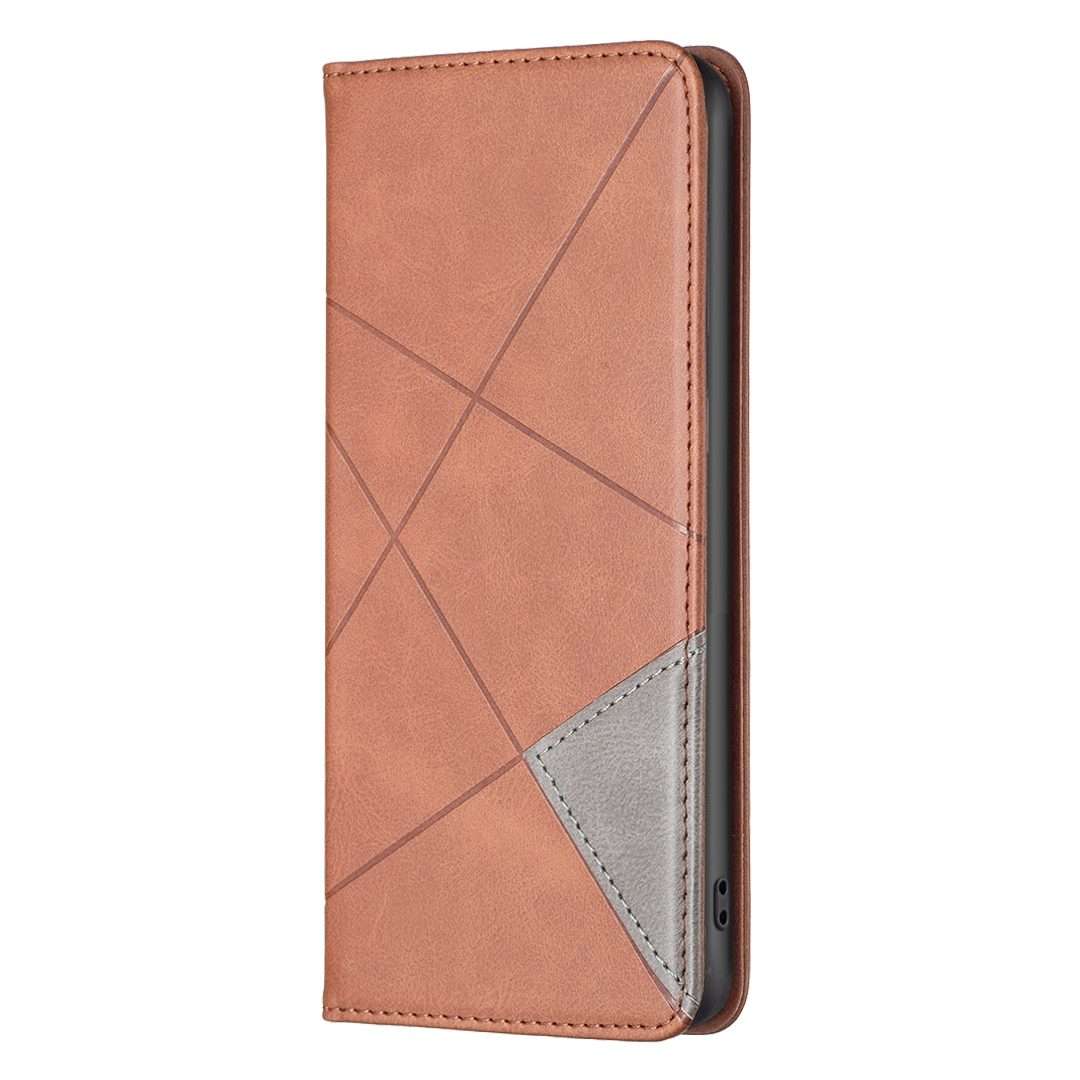 For iPhone 15 Pro Max Rhombus Texture Magnetic Leather Phone Case(Brown)