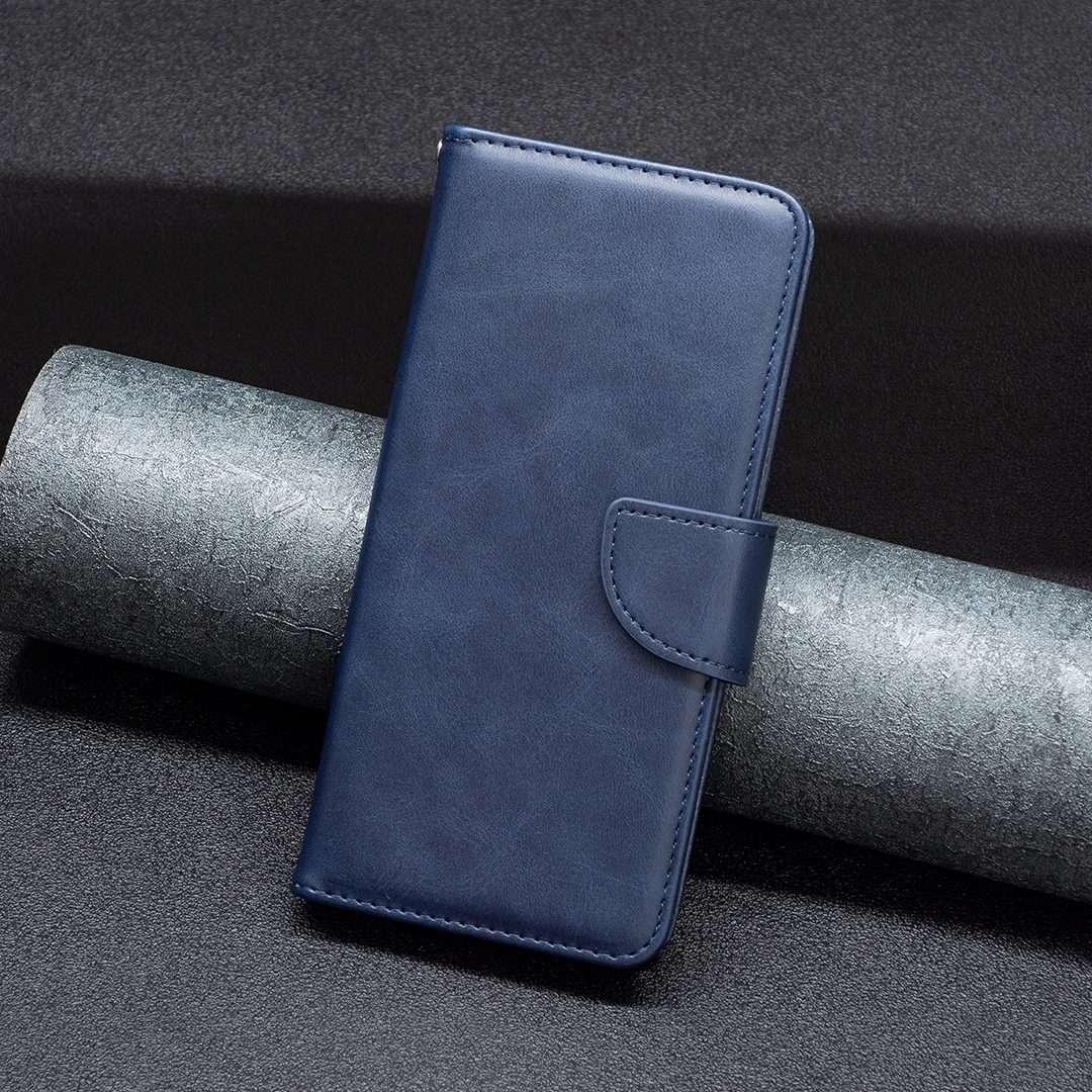 For iPhone 15 Pro Max Lambskin Texture Pure Color Flip Leather Phone Case(Blue)