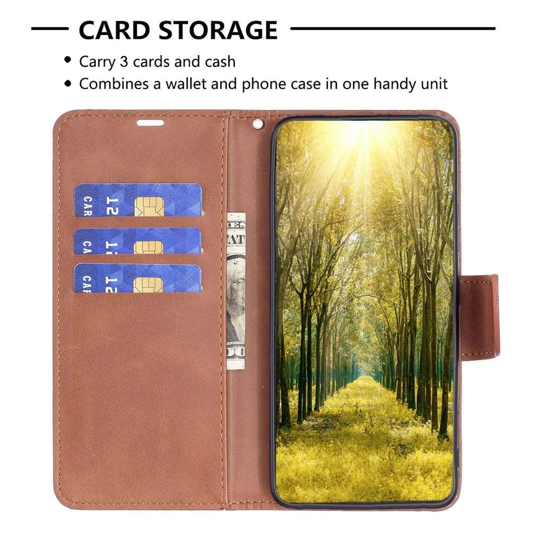 For iPhone 15 Pro Max Lambskin Texture Pure Color Flip Leather Phone Case(Brown)
