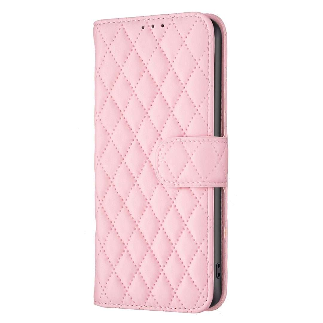 For iPhone 16 Pro Max Diamond Lattice Wallet Flip Leather Phone Case(Pink)
