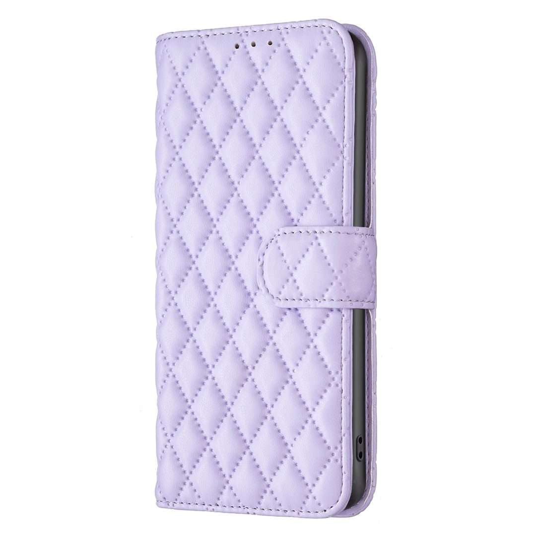 For iPhone 16 Pro Max Diamond Lattice Wallet Flip Leather Phone Case(Purple)