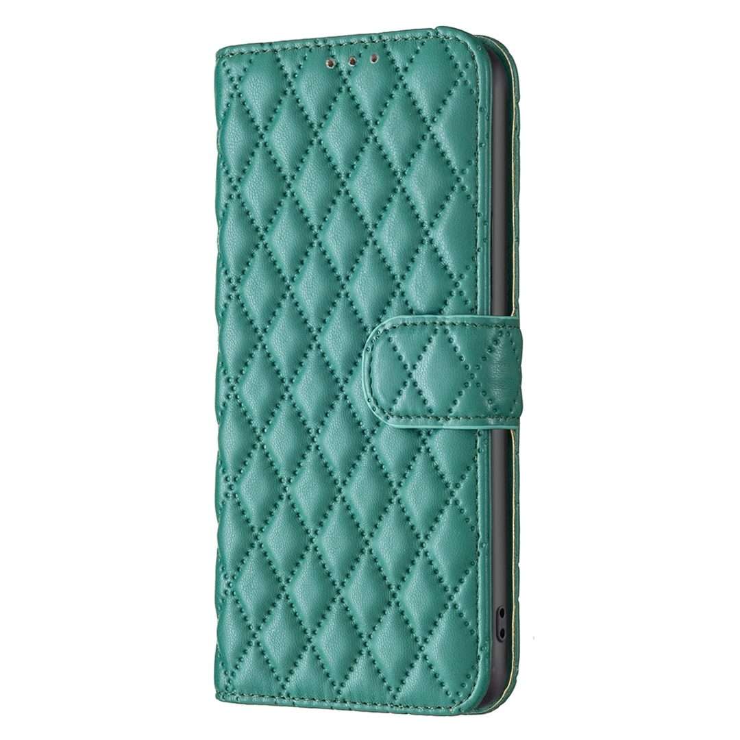 For iPhone 16 Pro Diamond Lattice Wallet Flip Leather Phone Case(Green)