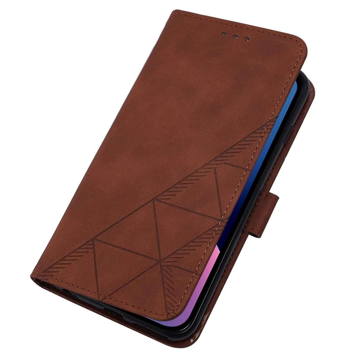 For iPhone 15 Pro Max Crossbody 3D Embossed Flip Leather Phone Case(Brown)